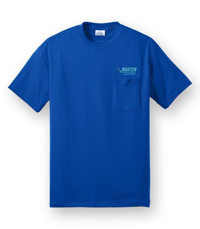 Port & Company Men's 50/50 Cotton/Poly T-Shirt With Pocket (PC55P) - Dark Green, Size L